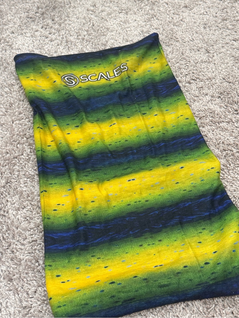 Scales Men's Neck Gaiter - Green & Yellow Striped